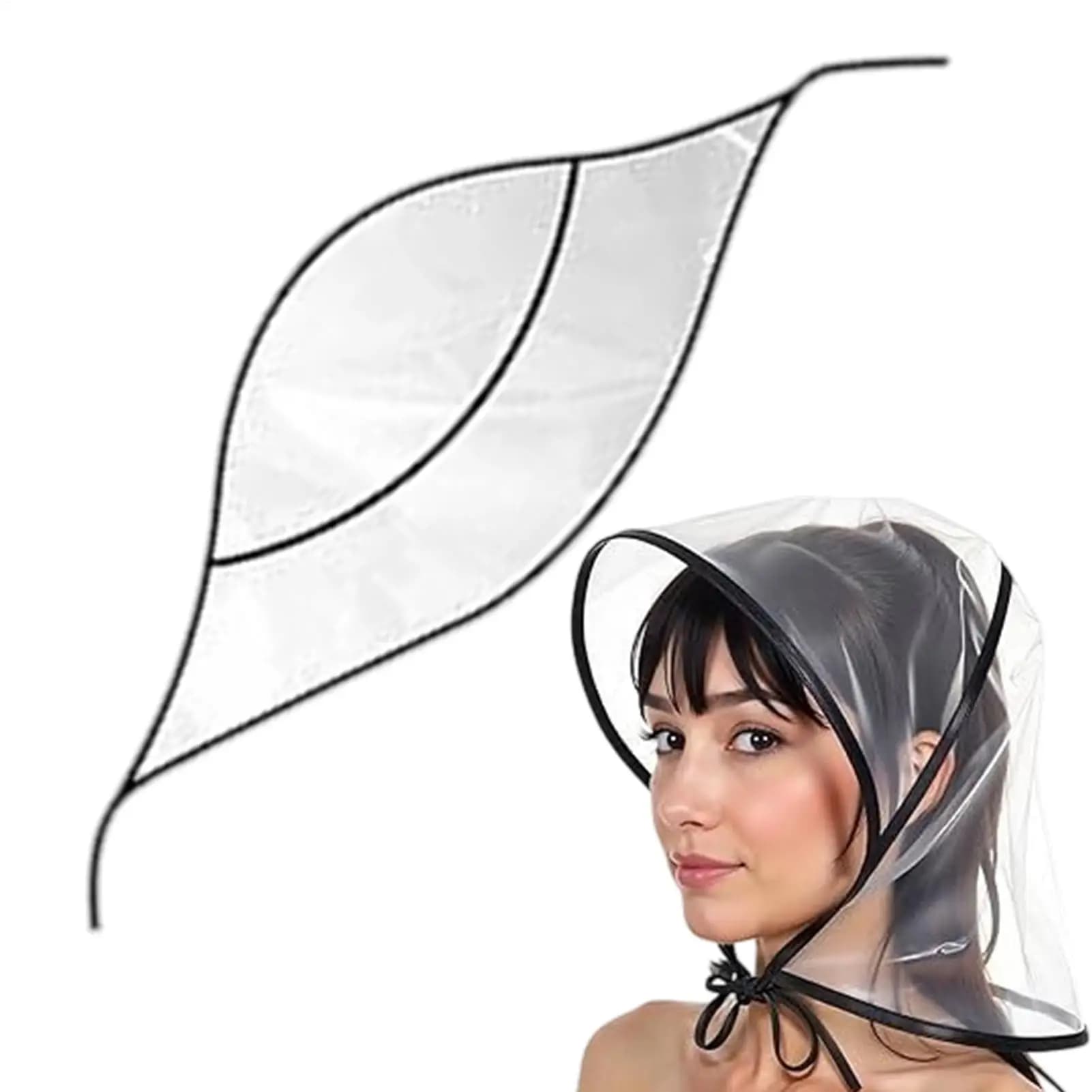 Chapeau de pluie transparent réutilisable imperméable à large bord pour femme, idéal pour les activités de plein air, la randonnée, le jardinage, le shopping, la plage et la protection contre le vent