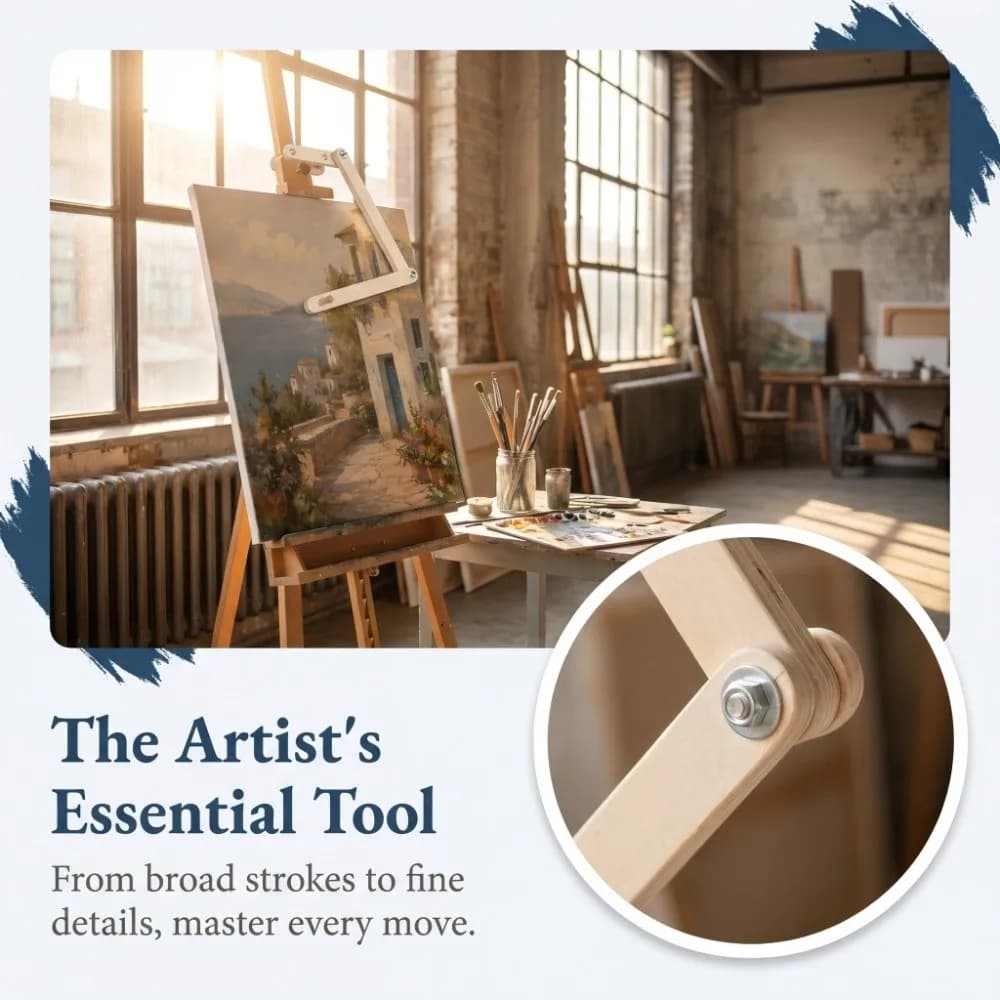 Support de peinture à l'huile en bois pour artiste, design suspendu, robuste, réglable en hauteur et en angle, pour une meilleure stabilité