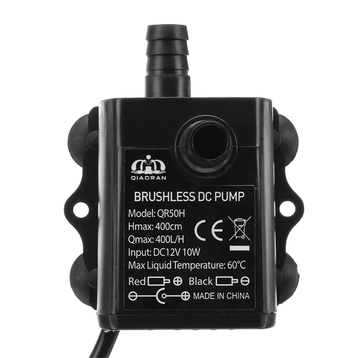 Pompe à eau QR50H DC 12V 4M 10W 400L/H, débit moteur sans balais, pompe Submersible