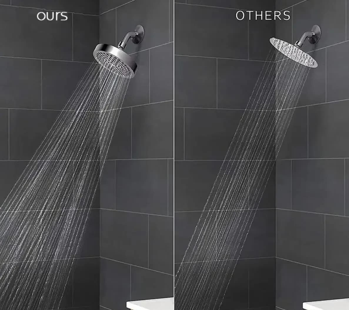 Pommeau de douche pluie haute pression de 6 pouces avec bras, grand débit, buses anti-colmatage, accessoires de salle de bain