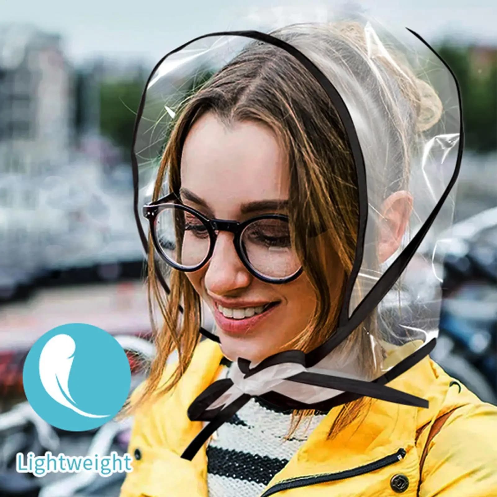 Chapeau de pluie transparent réutilisable imperméable à large bord pour femme, idéal pour les activités de plein air, la randonnée, le jardinage, le shopping, la plage et la protection contre le vent