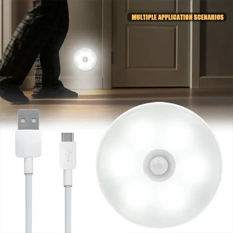 Veilleuse LED à capteur de mouvement PIR, aste par USB, lampe sans fil pour armoire de cuisine, lampe de garde-robe, lumière de Cisco d'escalier
