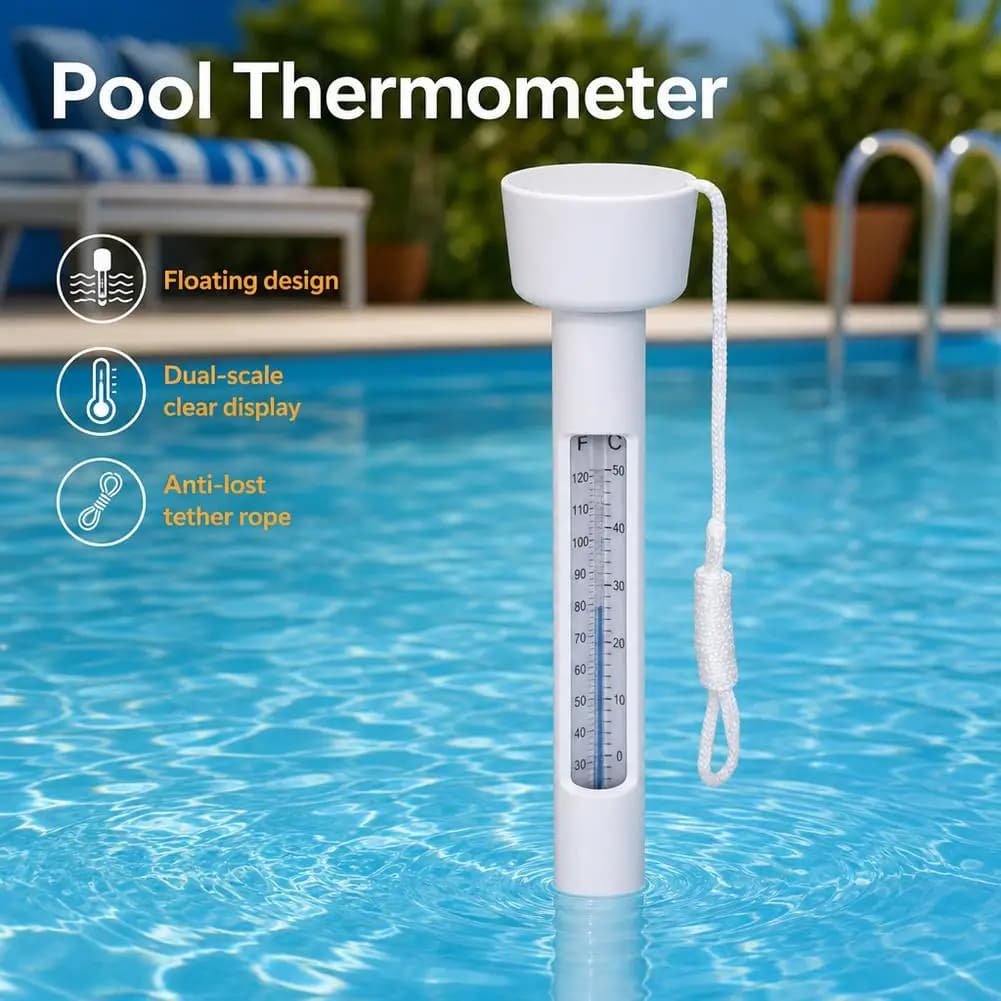 Thermomètre flottant pour piscine, jauge de température pour piscines extérieures et intérieures, spas et bains à remous