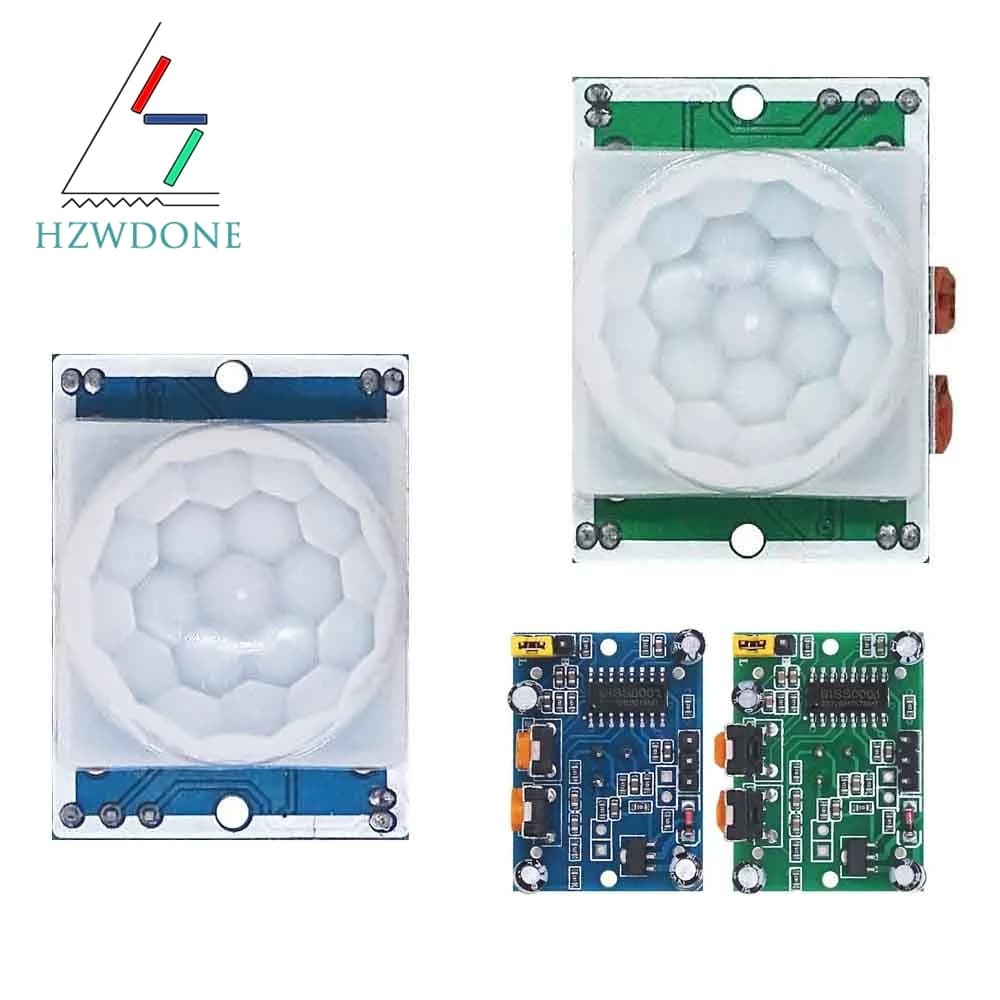 Capteur PIR HC-SR501, Module de détection de mouvement infrarouge pyroélectrique réglable pour Raspberry Pi, détection du corps humain