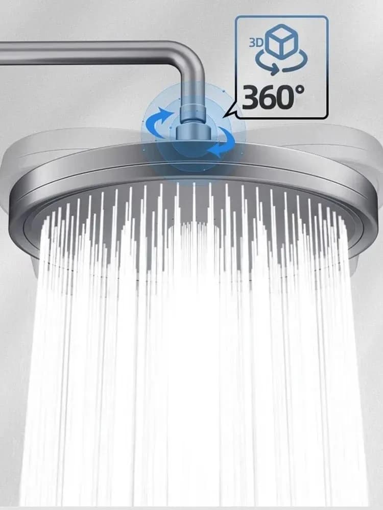 Nouveau Pommeau de douche à effet de pluie 6 Modes salle de bain pomme de douche à haute pression ° Accessoires de robinet de douche à pulvérisation supérieure rotative