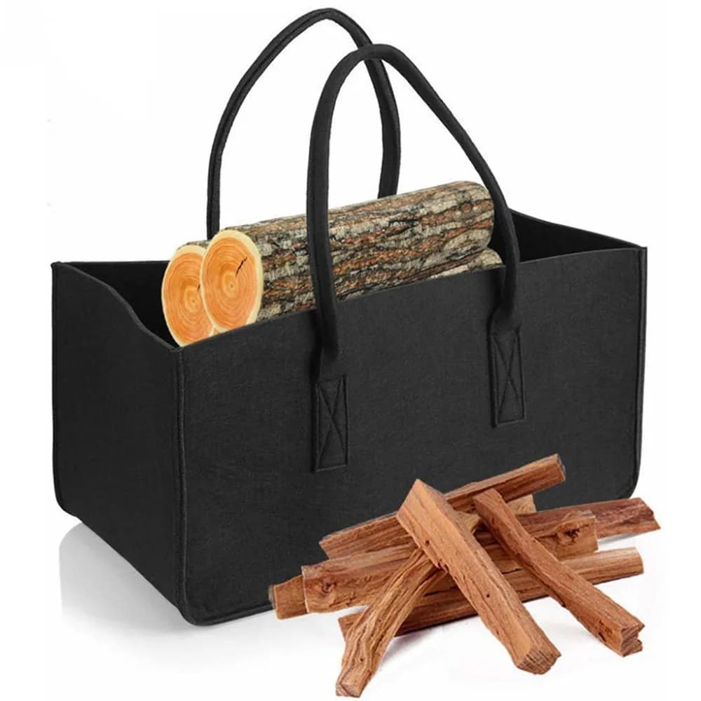 Sac de rangement en feutre pour cheminée, sacs de rangement en bois, panier de courses, porte-revues, poche pour bois de chauffage, sacs de rangement pour la maison, sac à main de Shopping