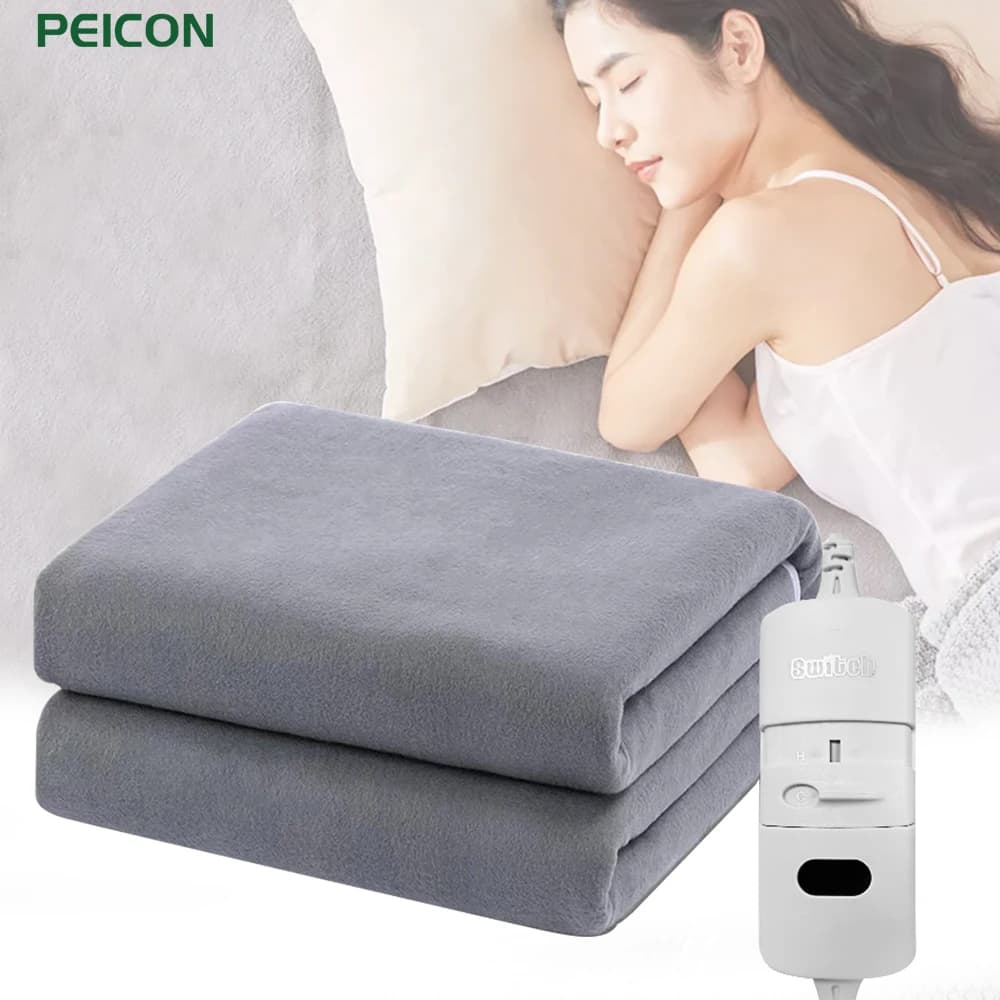 Couverture chauffante électrique avec thermostat automatique, matelas de lit, chauffe-corps double, tapis métropolitain, coussin en polymères, prise UE, 220V