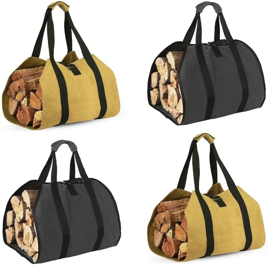 Sac fourre-tout en toile pour bois de chauffage, sac Electrolux, accessoires de poêle de cheminée, grand transport de bois avec foy, camping en plein air