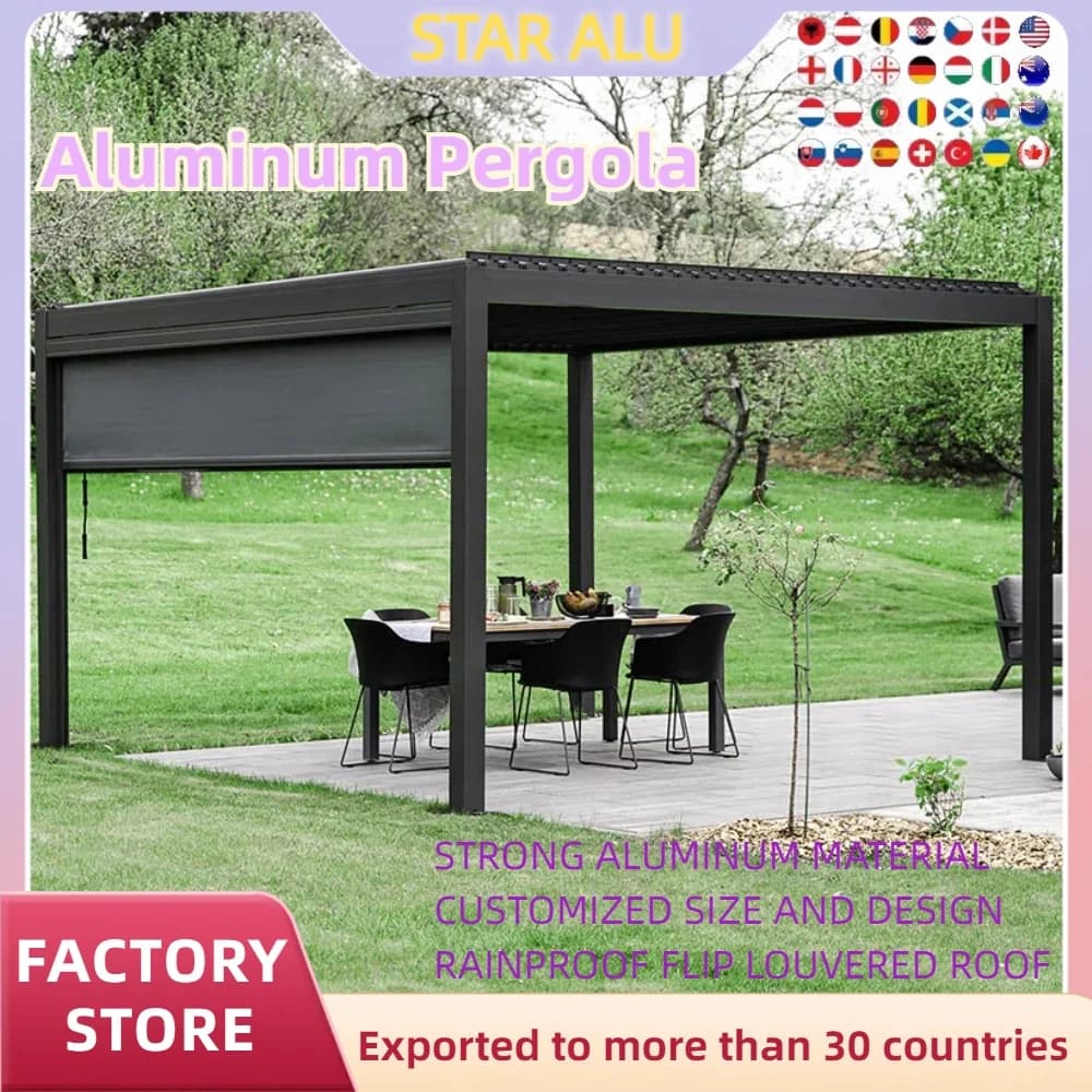 Pergola bioclimatique en aluminium 3x3m/10x10 pieds