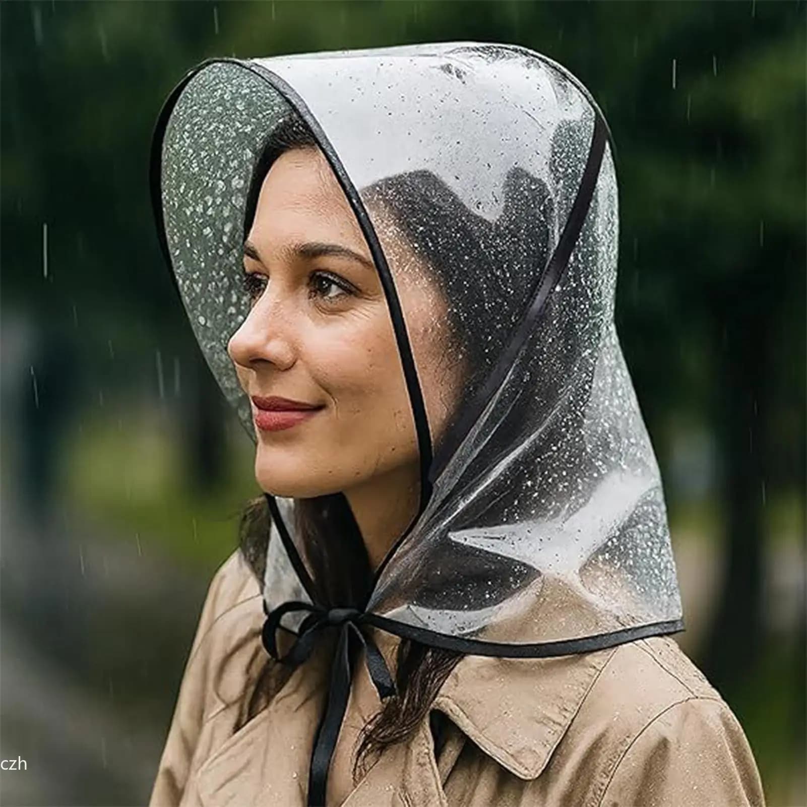 Chapeau de pluie transparent réutilisable imperméable à large bord pour femme, idéal pour les activités de plein air, la randonnée, le jardinage, le shopping, la plage et la protection contre le vent