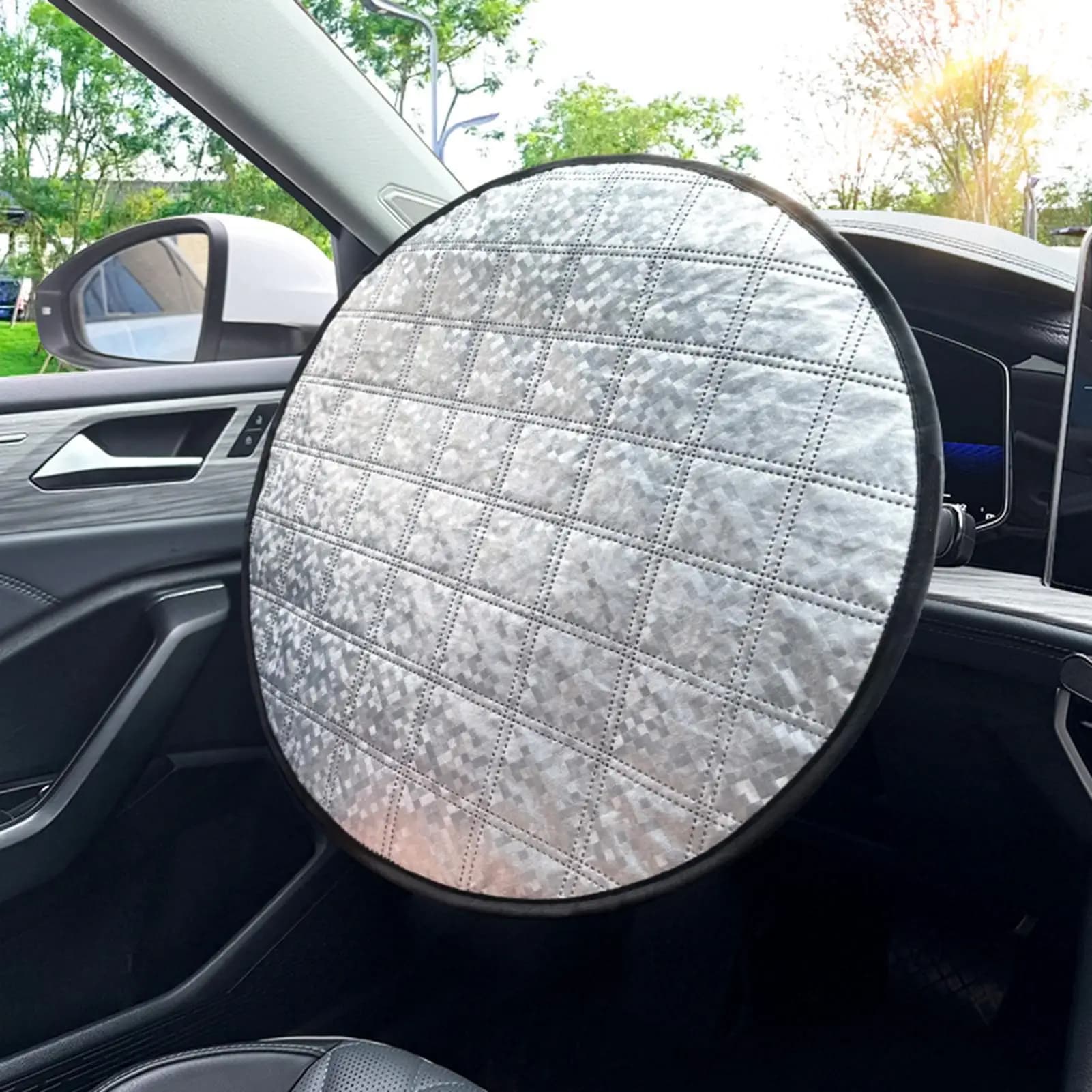 Housse de volant de voiture isolante thermiquement, protection solaire, résistante aux hautes températures, pare-soleil pour volant de voiture