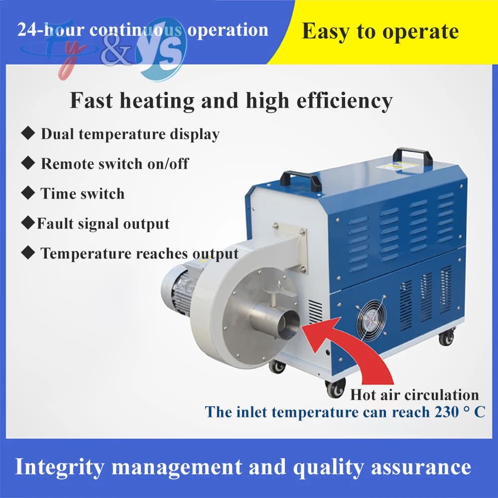 Four de séchage industriel à circulation d'air chaud, système de chauffage haute température avec testeur de pression et kit d'outils de réparation