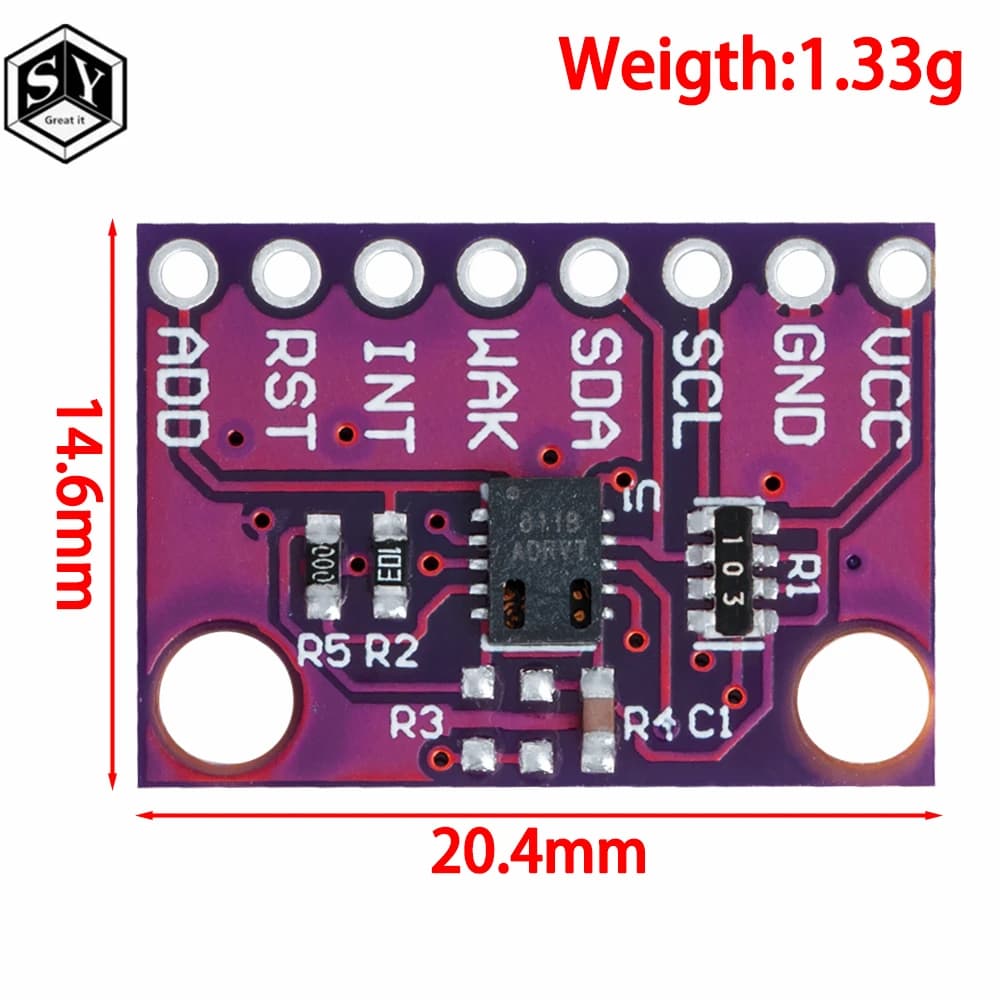 Capteur de gaz Module de capteur de détection de dioxyde de carbone CCS811 CO2 eCO2 TVOC détection de la qualité de l'air sortie I2C CJMCU-811 pour Arduino