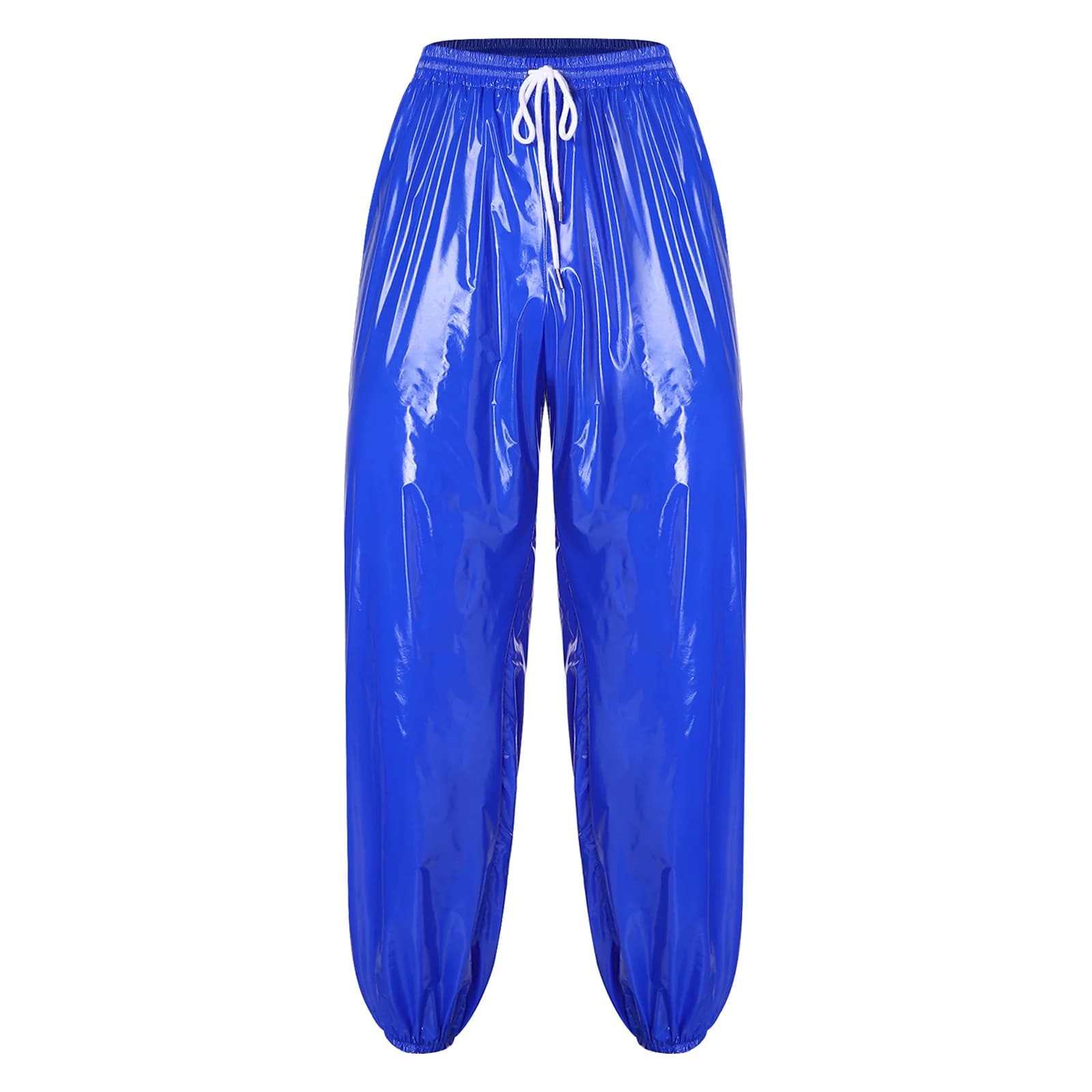 Pantalon de jogging imperméable pour homme, effet mouillé, avec cordon de serrage, taille élastique, coupe ample, pour entraînement, cyclisme, moto, motard