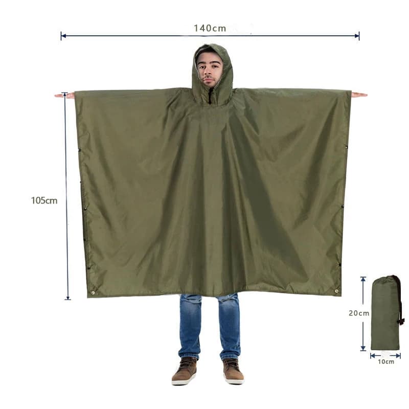 Poncho de pluie robuste pour sac à dos, imperméable, léger, pour adultes, Camping d'urgence, imperméable universel pour hommes et femmes