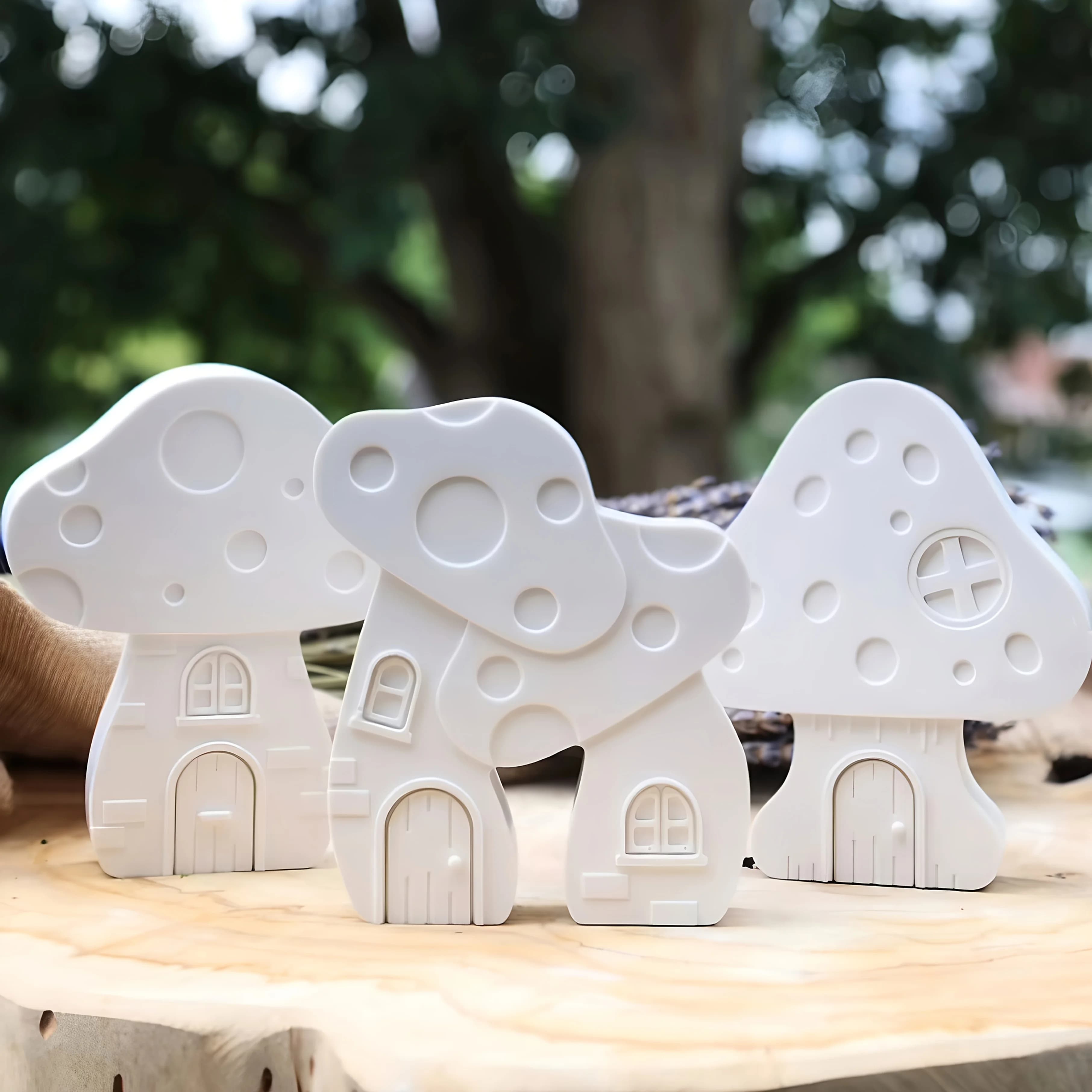 Moule de maison de champignon-bonjour de champignon mignon avec portes et fenêtres, pour résine, époxy, artisanat en Silicone-bijoux de bricolage, décoration de jardin,