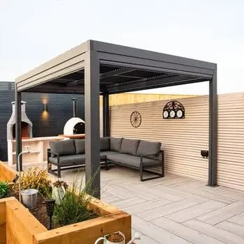 Pergola électrique à persiennes en aluminium