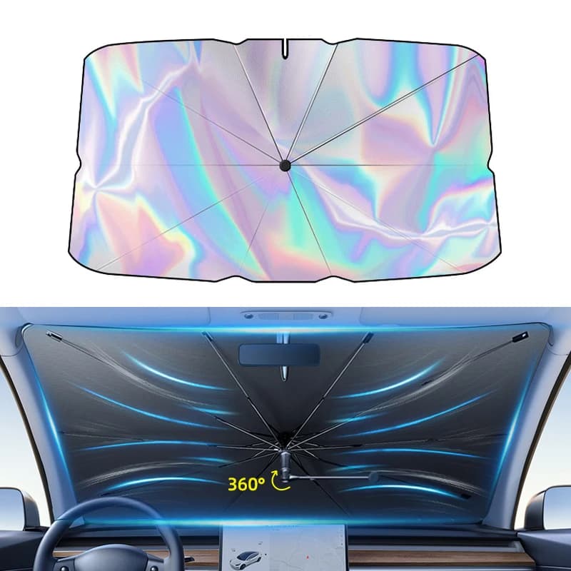 Pare-soleil de pare-brise de voiture, parasol, poignée pliable, protection UV d'été, isolation thermique de siège, accessoires de voiture