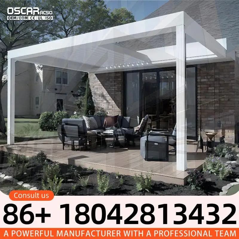 Pergola en aluminium à persiennes de couverture de Patio de jardin de luxe de 4m X 4m