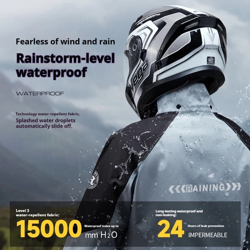 Ensemble imperméable pour motard, veste et pantalon de pluie épais pour livreur, spécial moto.
