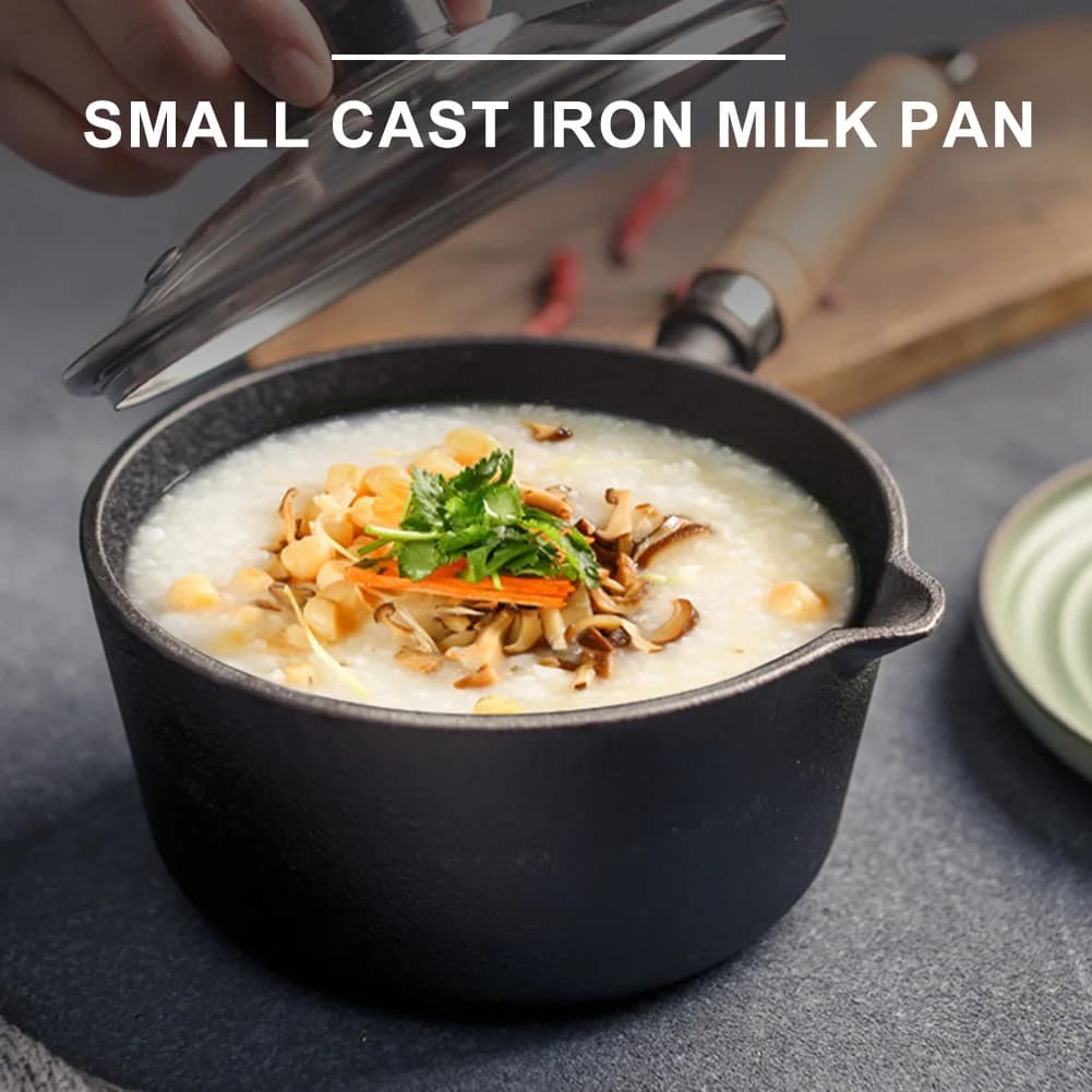 Poêle à Lait en Fonte avec Bec Verseur, Antiarina, à Huile Chaude, Fondoir, Casserole de Cuisson, pour Verser l'Huile, Lait, Chauffage, Friture