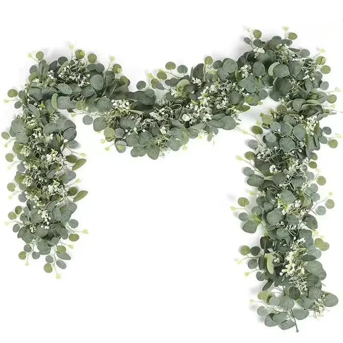 Guirlande de feuilles d'eucalyptus artificielles, 1 pièce, fausse plante verte, vignes de printemps
