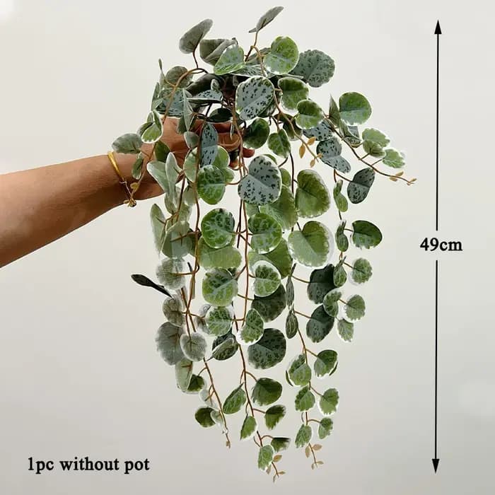 Plantes Artificielles de Vignes, Faux Feuilles d'Eucalyptus, Feuillage en Plastique, Mur en Rotin po