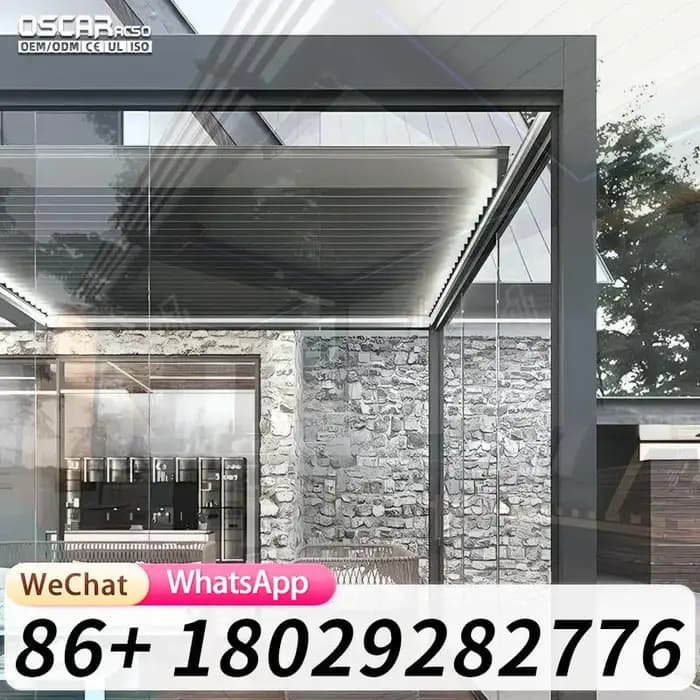 Pergola bioclimatique en aluminium, gazebo, pavillon de jardin, mobilier d'extérieur pour cour et balcon, pergolas imperméables