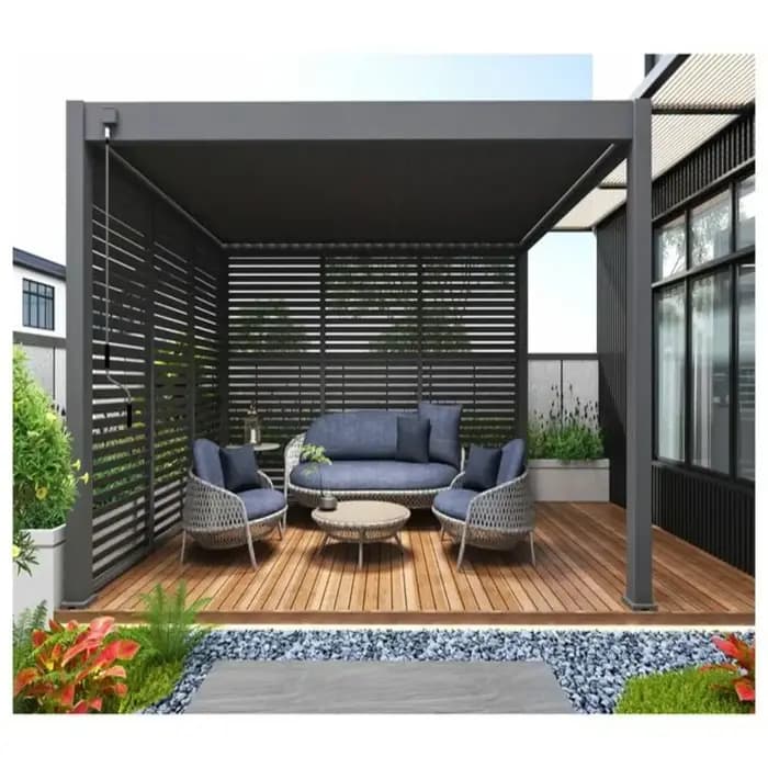 Pergola en aluminium moderne extérieure persienne toit Gazebo pare-soleil étanche pavillon pour jardin Patio