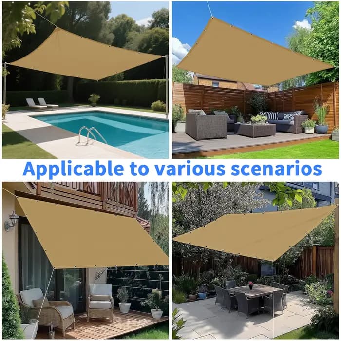 Toile d'ombrage avec œillets pour pergola, bâche en maille, écran solaire pour patio, jardin extérieur, terrasse, cour arrière