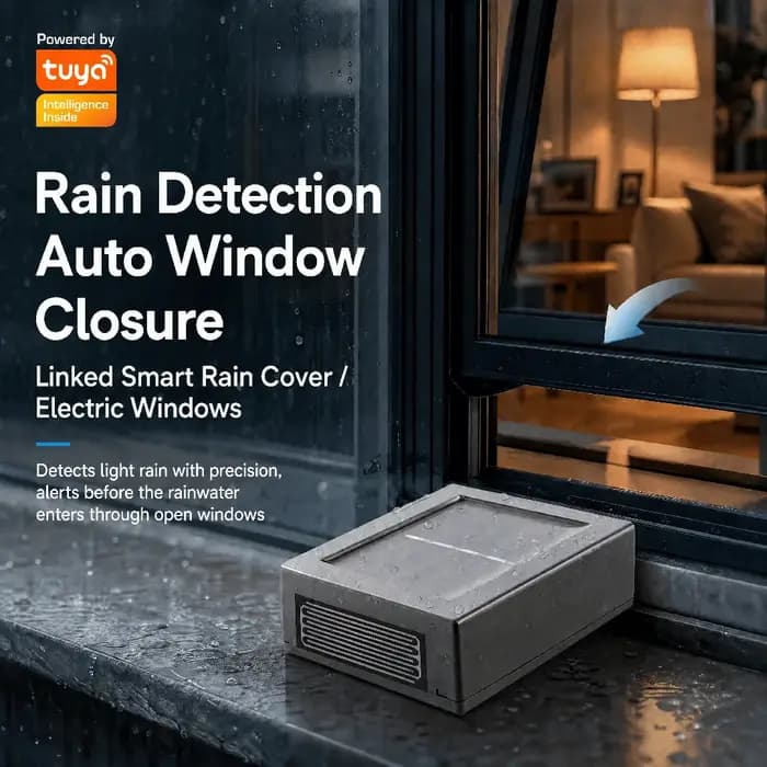 Capteur de pluie solaire Zigbee, détecteur de précipitations en temps réel, contrôle via l'application Smart Life, détecteur de pluie sans fil pour maison intelligente