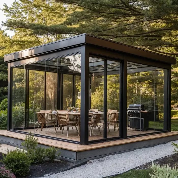 Pergola 2x3 3x3 5x5 4m X 3m 2.5X2.5 Taille personnalisée Cadre en aluminium Toit à persienne réglabl
