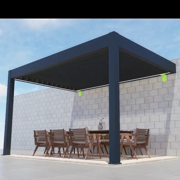 4m X 4m terrasse luxe jardin Gazebo Patio couverture toit auvent persienne