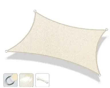 Voile d'ombrage rectangulaire en HDPE 3x4 m, couleur sable du désert, pour jardin, patio, piscine, a