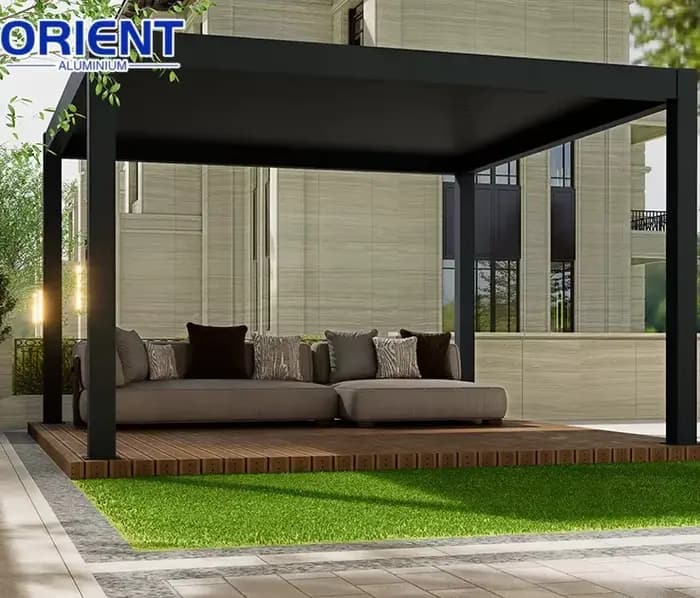 Pergola extérieure à lames orientables, en alliage d'aluminium 3x3m/3x4m/4x4m, auvent de pergola en aluminium, gazebo de patio imperméable, parasol de jardin moderne