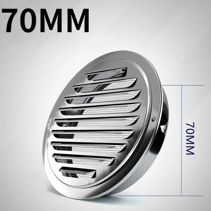 Grille de Ventilation Murale Extérieure en Acier Inoxydable, Bouchon de Conduit Rond, 70-200mm, Couv