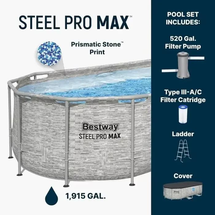 Piscine hors sol ovale Bestway Power Steel Swim Vista