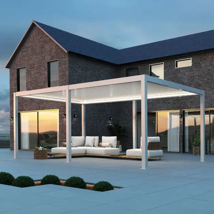 Pergolas personnalisées de jardin bioclimatique moderne, Pergola motorisée en aluminium 6x4, Gazebo