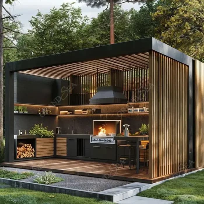 Système de toit à persiennes motorisé pour jardin extérieur Pergola bioclimatique