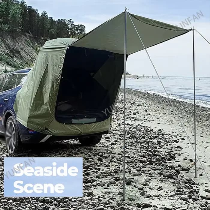 Tente d'extension arrière de voiture avec auvent de protection solaire et pluie