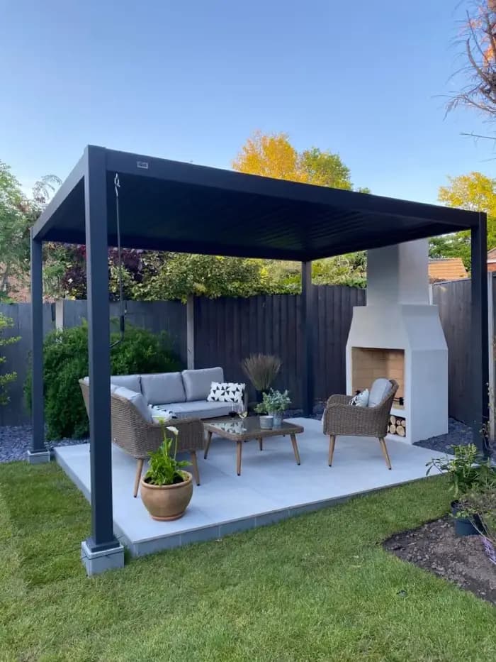 Gazebo motorisé étanche Bioclimatica 3x4, Pergola de toit à persiennes de luxe en aluminium, mobilie