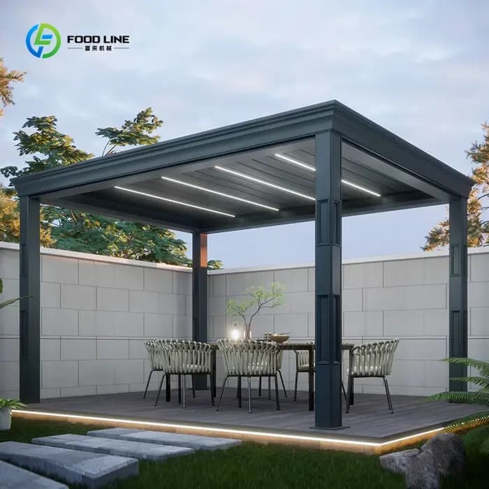 Pergola arquée en aluminium blanc avec toit à lamelles réglables, cadre thermolaqué pour jardin, sur mesure