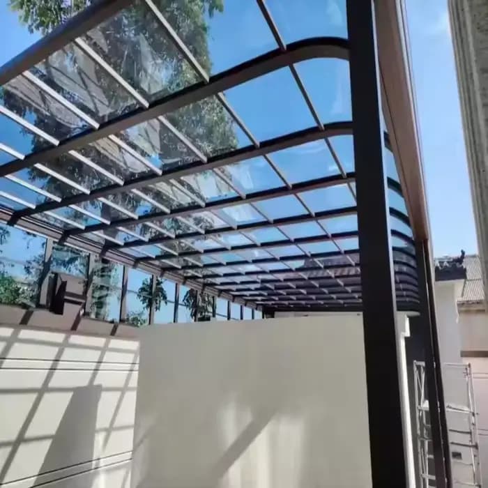 Auvent moderne en polycarbonate transparent pour porte et fenêtre
