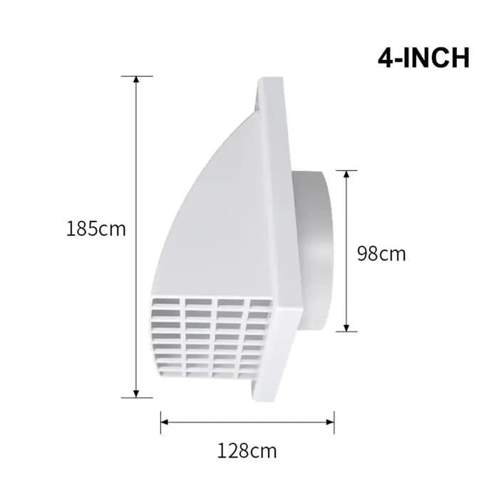 Grille de ventilation murale extérieure en ABS durable, conception anti-pluie avec valve, couvercle
