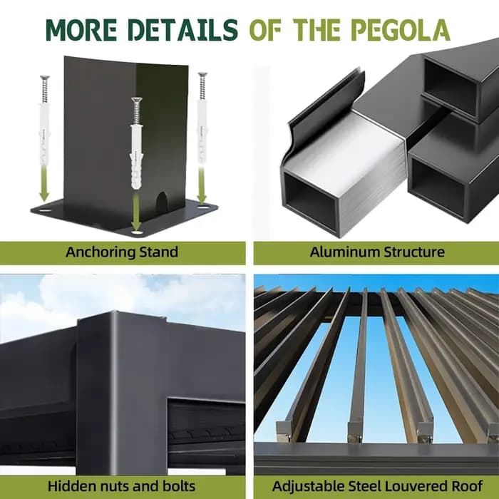Pergola et structure de pavillon motorisées